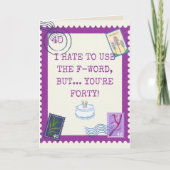 Sonniger 40. Geburtstag Karte (Vorderseite)