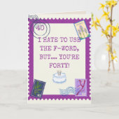 Sonniger 40. Geburtstag Karte (Gelbe Blume)