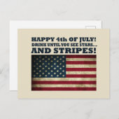 Sonniger 4. Juli Feiertagspostkarte (Vorne/Hinten)