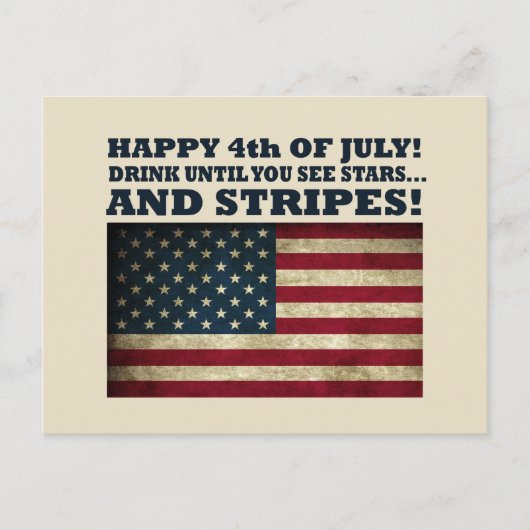 Sonniger 4. Juli Feiertagspostkarte (Vorderseite)