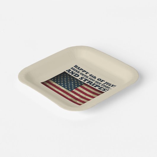 Sonniger 4. Juli Pappteller (Gewinkelt)