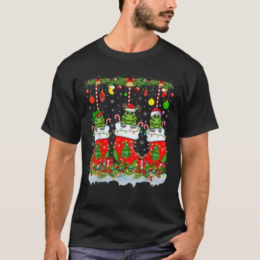 Sonniger Alligator in Xmas Socks Lichter Alligator T-Shirt (Vorderseite)