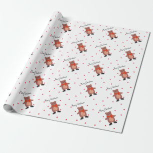 Sonniger Bär auf den Skaten im Winter Geschenkpapier
