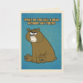 Sonniger Bär ohne Zähne zum Geburtstag Karte (Vorderseite)