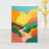 Sonniger Bergpfad Reise Karte (Gelbe Blume)