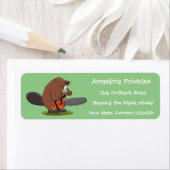 Sonniger Biber mit Kettensäge Cartoon Spaß (Insitu)