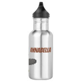 Sonniger Biber mit Kettensäge Cartoon Spaß Edelstahlflasche (Rechts)