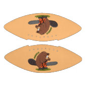 Sonniger Biber mit Kettensäge Cartoon Spaß Football (Paneele)