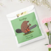 Sonniger Biber mit Kettensäge Cartoon Spaß Geschenktütchen (Versiegelt)