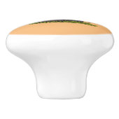 Sonniger Biber mit Kettensäge Cartoon Spaß Keramikknauf (Seitenansicht)