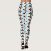 Sonniger Biber mit Kettensäge Cartoon Spaß Leggings (Rückseite)