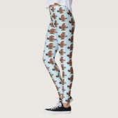 Sonniger Biber mit Kettensäge Cartoon Spaß Leggings (Links)