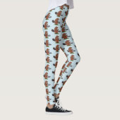 Sonniger Biber mit Kettensäge Cartoon Spaß Leggings (Rechts)