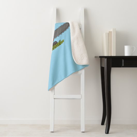 Sonniger Biber mit Kettensäge Cartoon Spaß Sherpadecke (Beispiel)