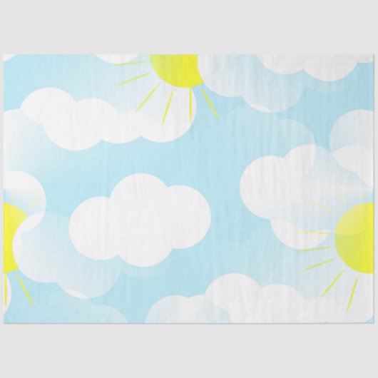 Sonniger blauer Sommerhimmel mit Wolken Decoupage Seidenpapier (Vorderseite)