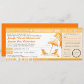 Sonniger Boarding Pass Eintrittskarten Hochzeit Ei Einladung (Vorne/Hinten)