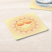 Sonniger Cartoon Rechteckiger Pappuntersetzer (angewinkelt)