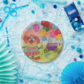 Sonniger Clown mit Balloons Pappteller (Party)