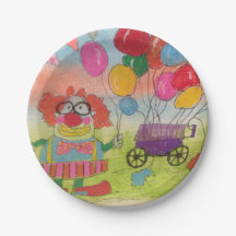 Sonniger Clown mit Balloons