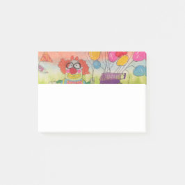 Sonniger Clown mit Balloons Post-it Klebezettel