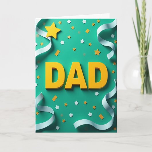 Sonniger Dad Türkis Szene Karte (Vorderseite)