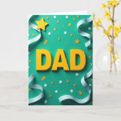 Sonniger Dad Türkis Szene Karte (Gelbe Blume)