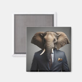 Sonniger Elefant im Anzug Magnet (Vorderseite/Rückseite)
