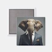 Sonniger Elefant im Anzug Magnet (Vorderseite/Rückseite)