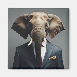 Sonniger Elefant im Anzug Magnet