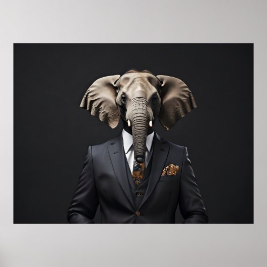 Sonniger Elefant im Anzug Poster (Vorne)