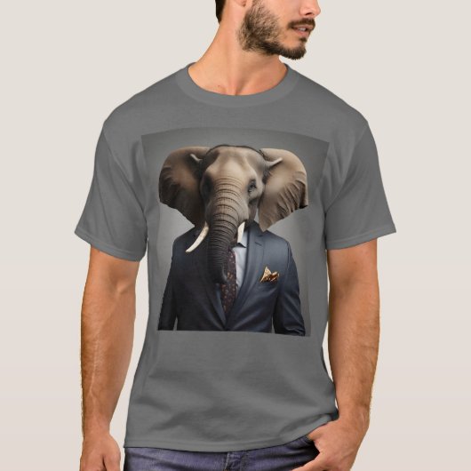 Sonniger Elefant im Anzug T-Shirt (Vorderseite)