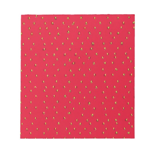 Sonniger Erdbeerhintergrund rot Notizblock (Vorderseite)