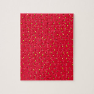 Sonniger Erdbeerhintergrund rot Puzzle
