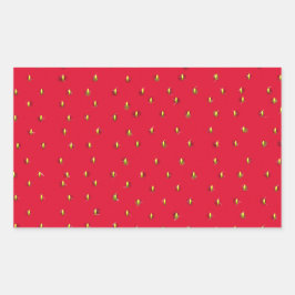 Sonniger Erdbeerhintergrund rot Rechteckiger Aufkleber