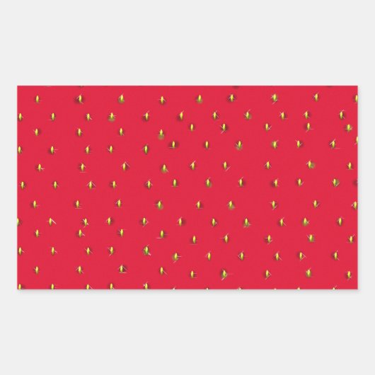 Sonniger Erdbeerhintergrund rot Rechteckiger Aufkleber (Vorderseite)