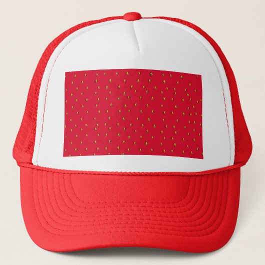 Sonniger Erdbeerhintergrund rot Truckerkappe (Vorderseite)