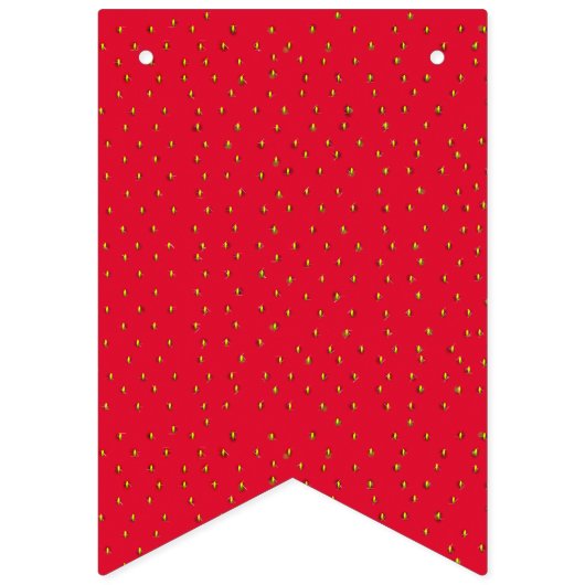 Sonniger Erdbeerhintergrund rot Wimpelkette (Zweite Fahne)