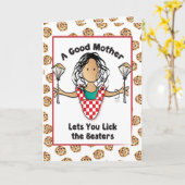 Sonniger Ethnic Black Hair Cartoon Muttertag Karte (Gelbe Blume)