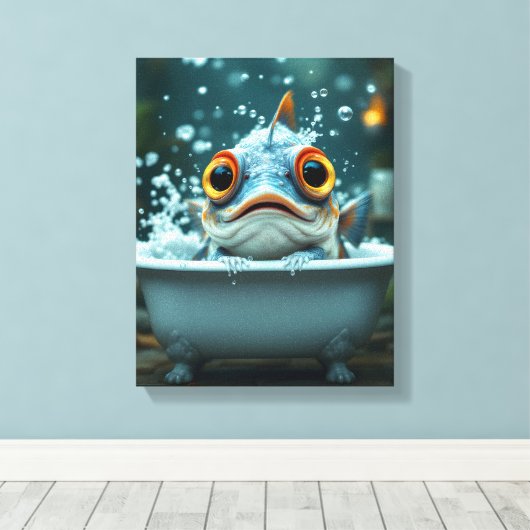 Sonniger Fisch im Bad Leinwanddruck (Insitu (Holzboden))