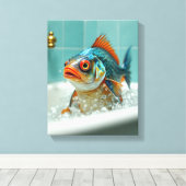 Sonniger Fisch im Bad Leinwanddruck (Insitu (Holzboden))