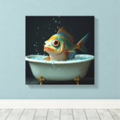 Sonniger Fisch im Bad Leinwanddruck (Insitu (Holzboden))