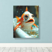 Sonniger Fisch im Bad Leinwanddruck (Insitu (Holzboden))