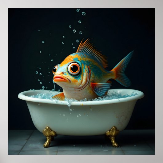 Sonniger Fisch im Bad Poster (Vorne)