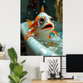 Sonniger Fisch im Bad Poster (Heimbüro)