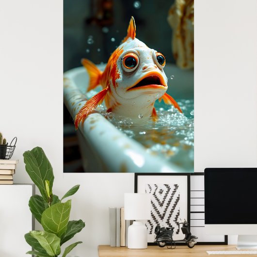 Sonniger Fisch im Bad Poster (Heimbüro)