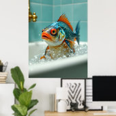 Sonniger Fisch im Bad Poster (Heimbüro)