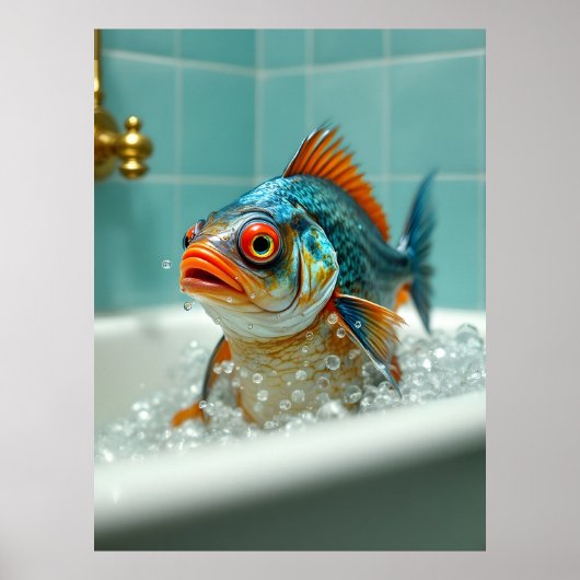 Sonniger Fisch im Bad Poster (Vorne)