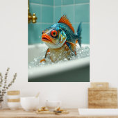 Sonniger Fisch im Bad Poster (Küche)