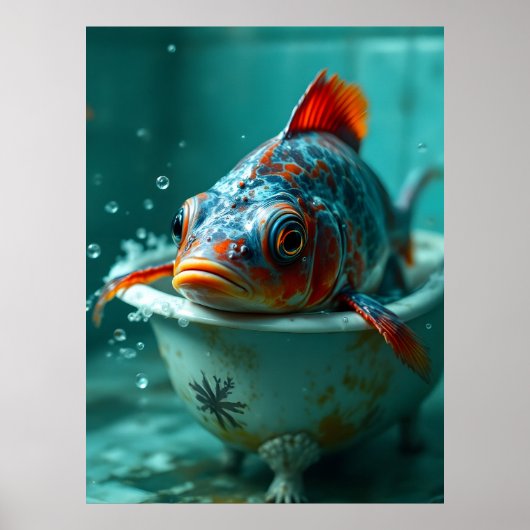 Sonniger Fisch im Bad Poster (Vorne)