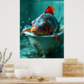 Sonniger Fisch im Bad Poster (Küche)